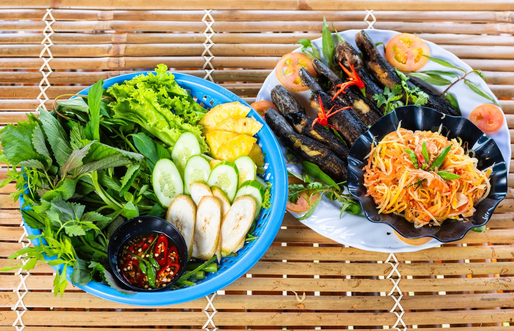 Ẩm thực đồng quê hấp dẫn tại Tri Tôn, An Giang. Ảnh: Dương Việt Anh/Ruộng Food