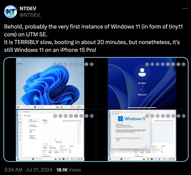 Windows 11 cài thử trên iPhone 15 Pro: Mất tới 20 phút để khởi động - 2