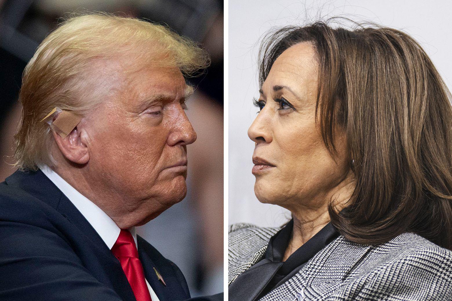 Ông Trump, 78 tuổi, sẽ đối mặt với bất lợi về tuổi tác khi đối thủ Kamala Harris tỏ ra trẻ trung hơn nhiều. Ảnh: Getty Images/WSJ.