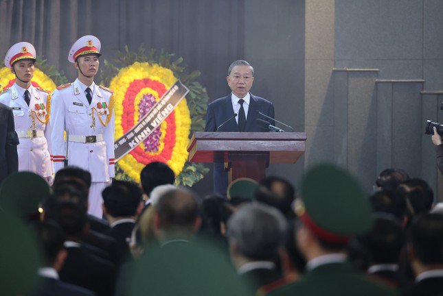 Chủ tịch nước Tô Lâm đọc lời Điếu Lễ Truy điệu Tổng Bí thư Nguyễn Phú Trọng.