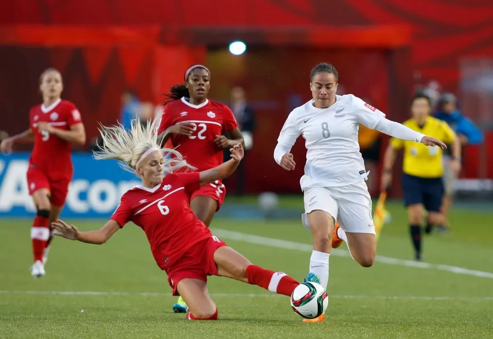 Tuyển nữ Canada ngược dòng thắng New Zealand 2-1 trong trận khai mạc Olympic Paris 2024. Ảnh: GETTY.