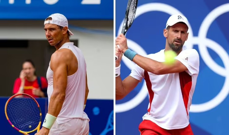 Nadal (trái) và Djokovic (phải) là những triệu phú đua tài Olympic Paris 2024