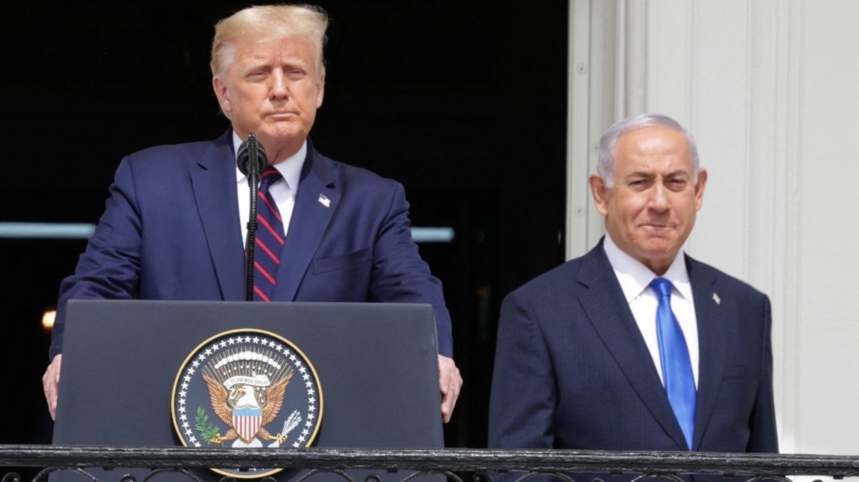 Ông Trump và Thủ tướng Israel Benjamin Netanyahu có mặt ở Nhà Trắng năm 2020. Ảnh: AFP.