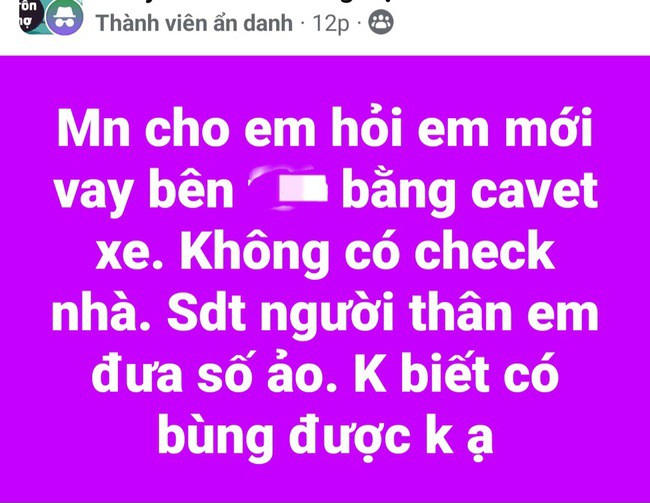 Một số thành viên khác đăng các thông báo đòi nợ, giấy báo nợ của công ty tài chính, ngân hàng gửi sau khi họ vay mà không trả, để hỏi 