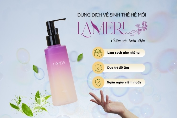 Dung dịch vệ sinh phụ nữ Lameri. Giấy xác nhận nội dung quảng cáo số 16/24/CBMP-HB-HB do Sở Y tế Hà Nội cấp ngày 28/5/2022.