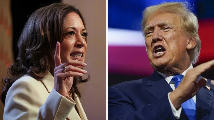 Phó Tổng thống Mỹ Kamala Harris và cựu Tổng thống Mỹ Donald Trump. Ảnh: REUTERS