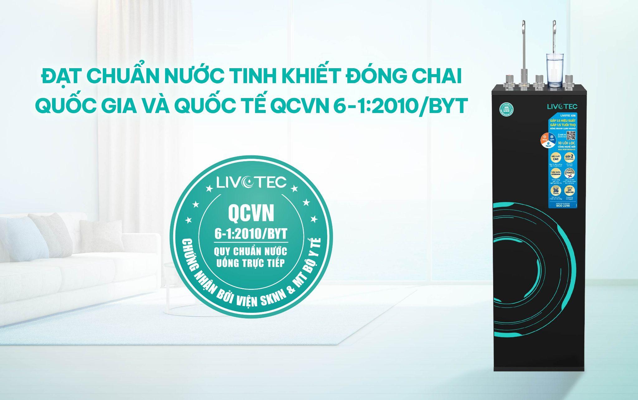 Máy lọc nước đạt chuẩn QCVN 6-1:2010/BYT sẽ được dán tem trên thân máy