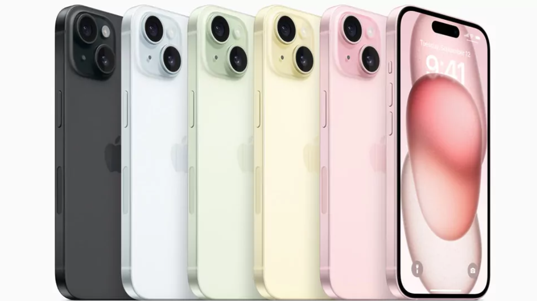 Color versions of iPhone 15.