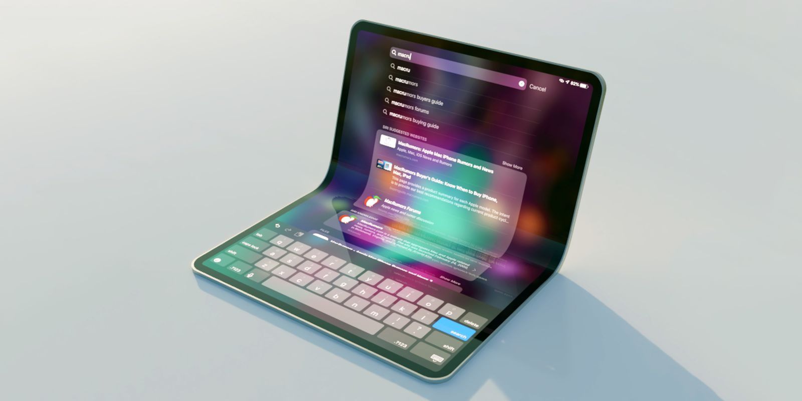 Concept photo of iPad folding screen.