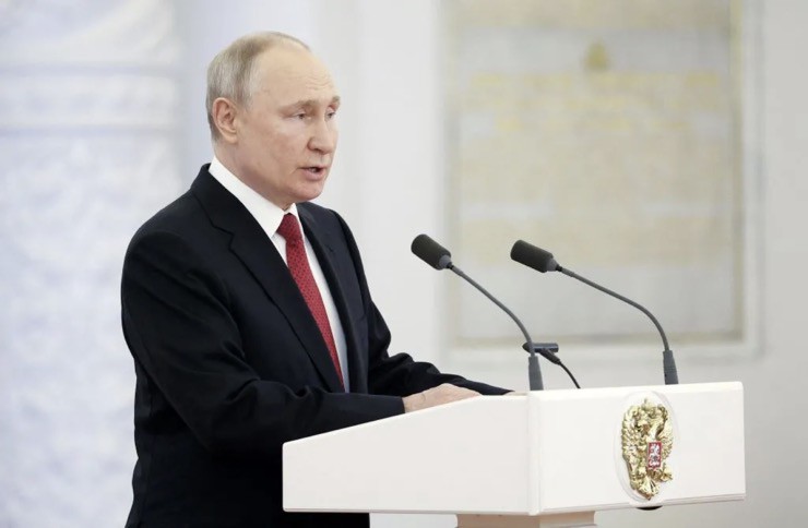 Tổng thống Nga Vladimir Putin phát biểu ở Moscow vào ngày 21/6/2023. Ảnh: AFP.