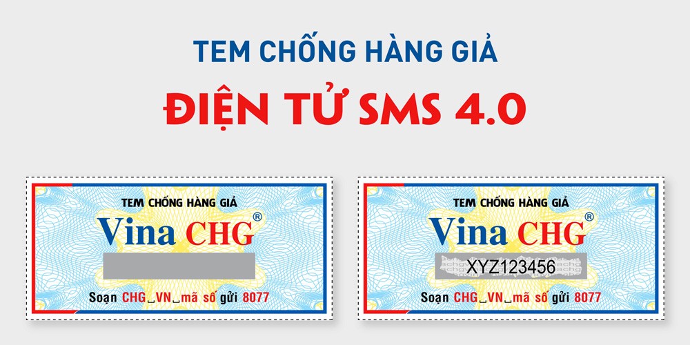 Mẫu tem SMS 4.0 của Vina CHG