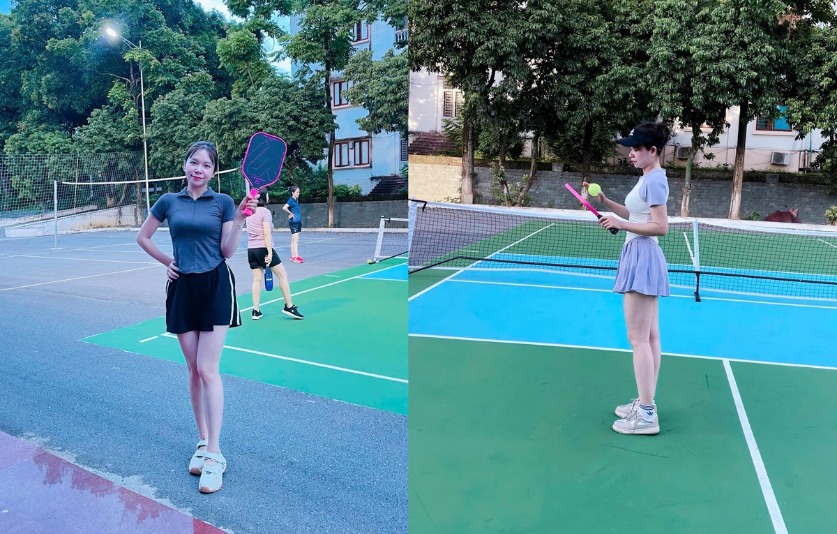 Chị Thúy Hà (Lào Cai) đã chơi pickleball được gần 2 tháng