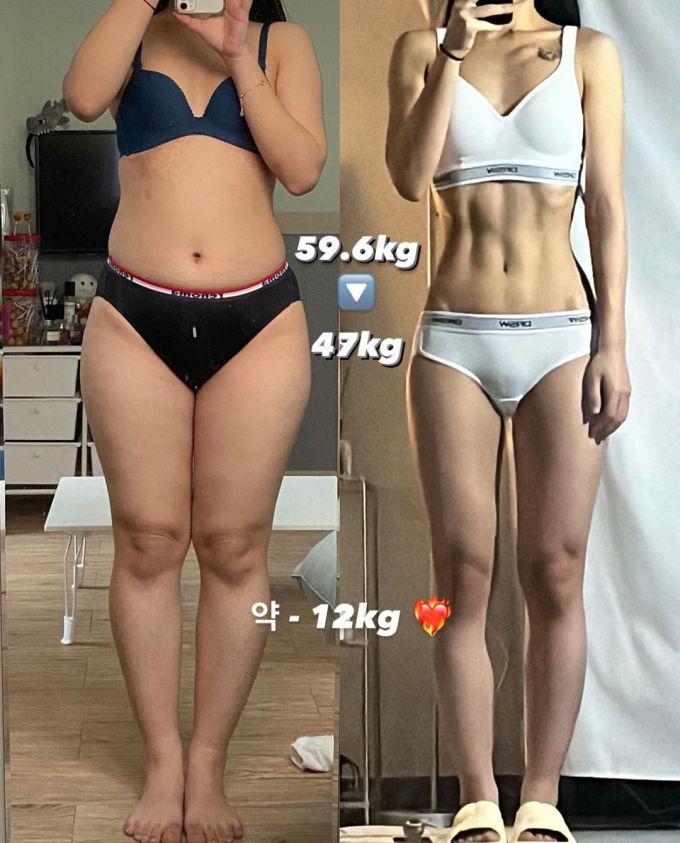 Blogger Hàn giảm thành công 12 kg, thay đổi hoàn toàn vóc dáng.