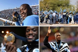 "Biển" người chào đón nhà vô địch Olympic, cả nước Botswana được nghỉ làm ăn mừng