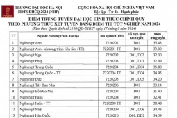 ĐH Hà Nội công bố điểm chuẩn 2024, ngành Ngôn ngữ Trung lấy điểm cao nhất