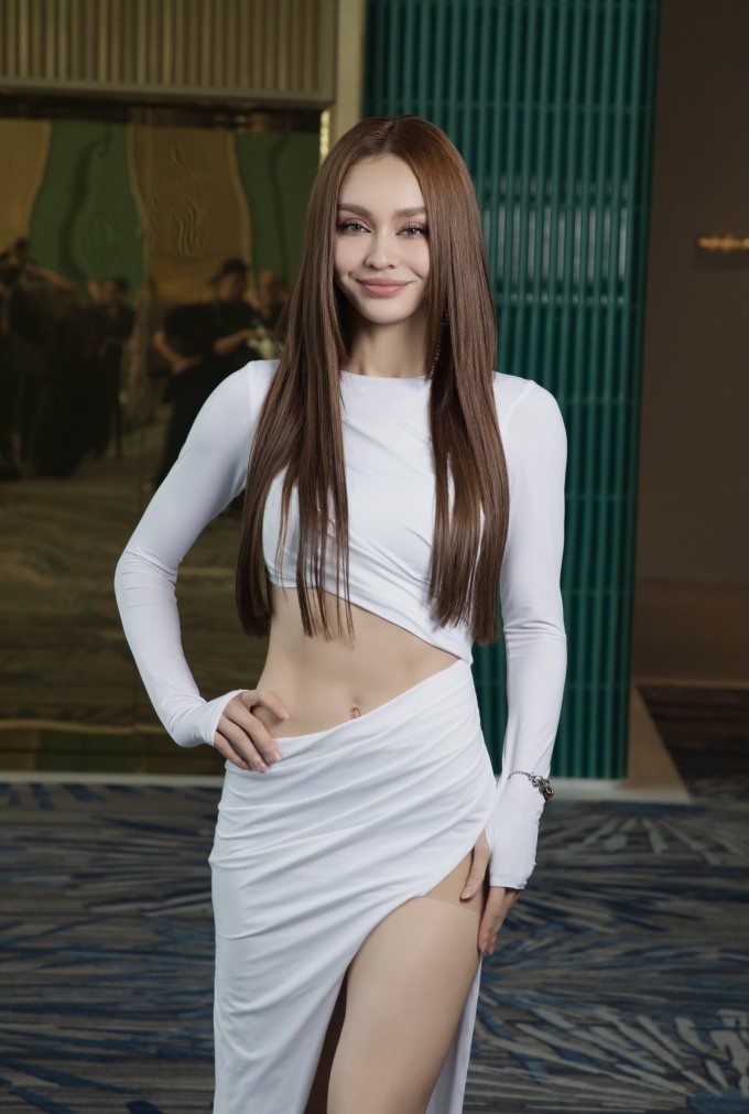 MLee tại buổi thi sơ khảo Miss Universe Vietnam 2024.