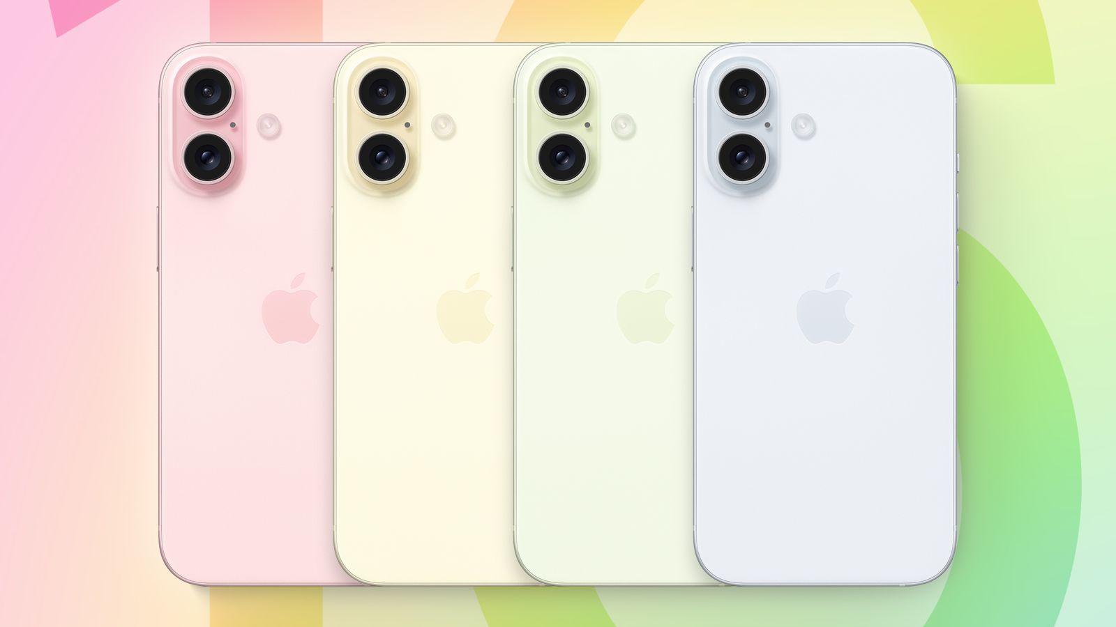 Expected color versions of iPhone 16.