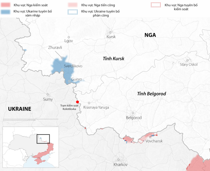 Vị trí tỉnh Kursk. Đồ họa: CNN