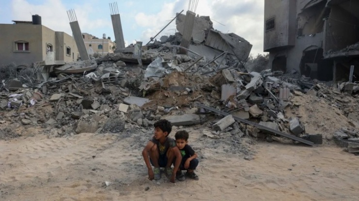 Gaza bị tàn phá trong suốt 10 tháng chiến sự. Ảnh Getty Images. 