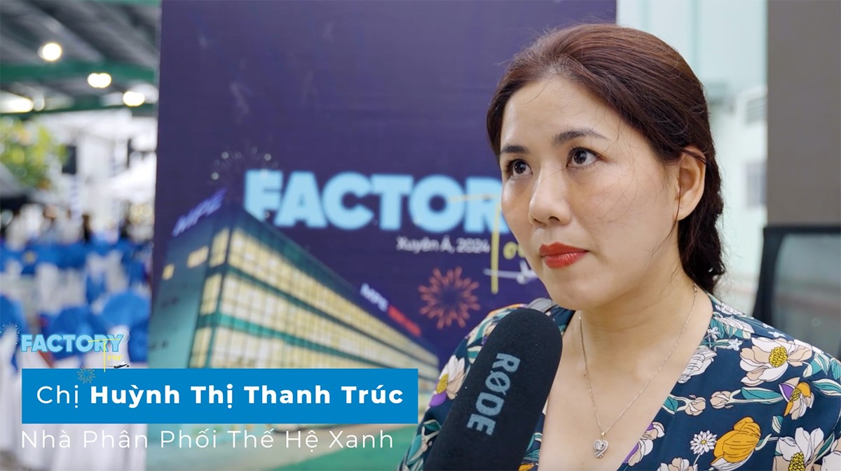 Bà Huỳnh Thị Thanh Trúc, Nhà phân phối Thế Hệ Xanh chia sẻ về nhà máy thông minh MPE