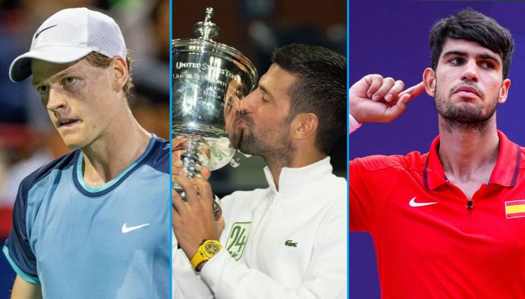 Djokovic (giữa) rơi vào nhánh nhẹ hơn 2 tay vợt trẻ