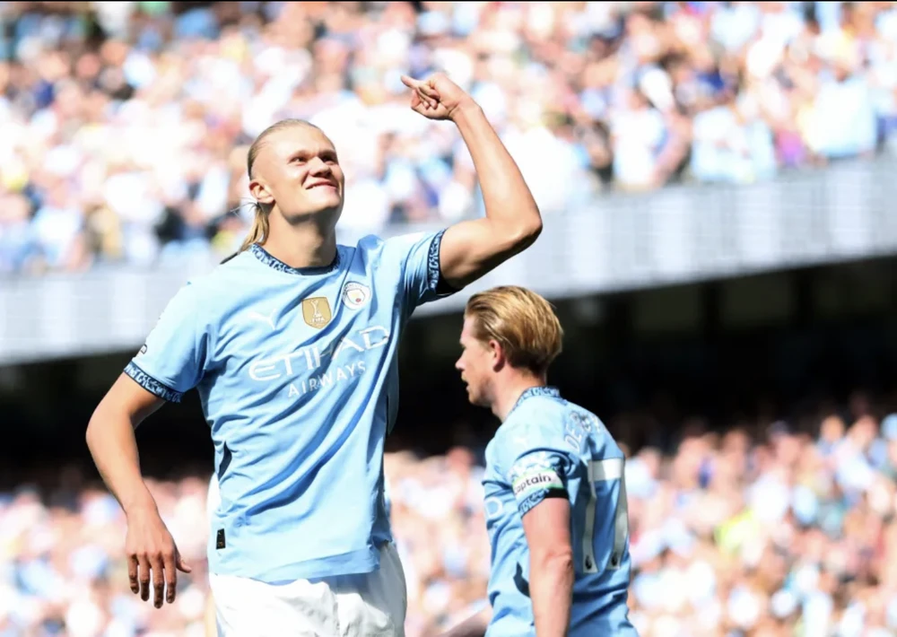 Haaland lập hat-trick và có 4 bàn sau 2 trận đầu mùa ở Premier League. ẢNH: REUTERS