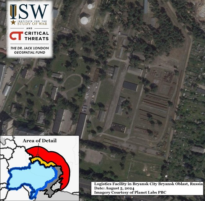 Cơ sở hậu cần của Nga ở thành phố Bryansk. Ảnh: ISW