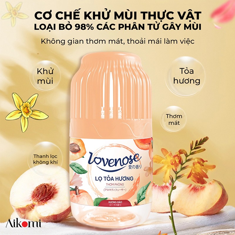 Lọ Toả Hương Lovenose 360 Độ với hoạt chất khử mùi thực vật.