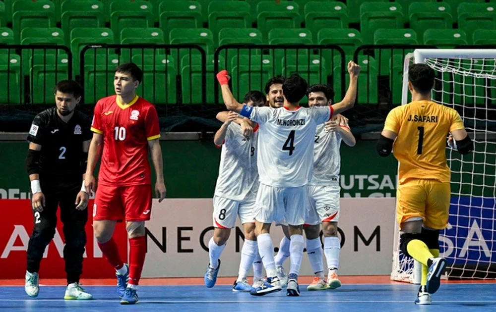 ...Rồi Kyrgyzstan cũng bị thế lực mới Afghanistan đánh bại ở chung kết Play off. Afghanistan lần đầu góp mặt ở World Cup 2024. Ảnh: CTP