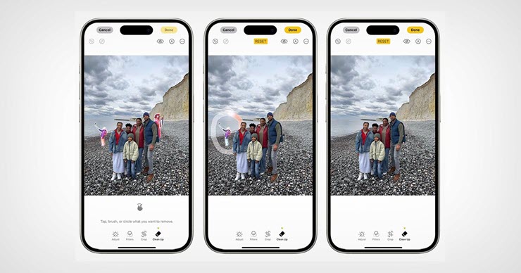 Clean Up feature helps remove excess details in photos using AI.