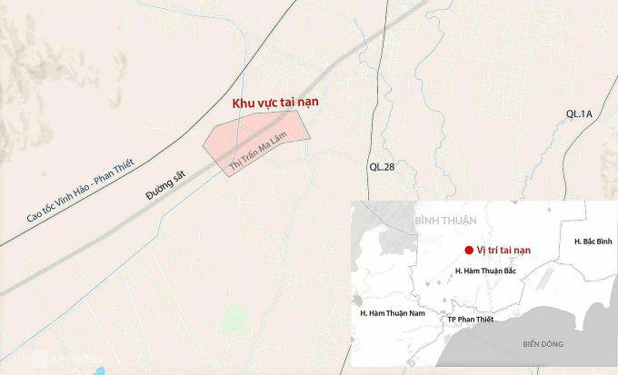 Khu vực xảy ra tai nạn. Đồ họa: Đăng Hiếu