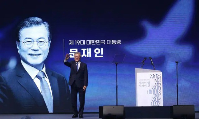 Ông Moon Jae-in thôi giữ chức tổng thống Hàn Quốc vào tháng 5-2022. Ảnh: Joint Press Corps