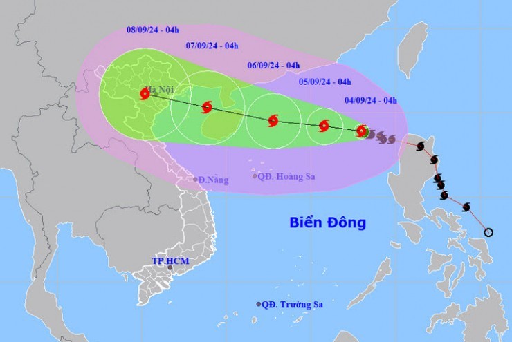 Bão số 3 giật cấp 17 đang di chuyển rất nhanh vào Vịnh Bắc Bộ