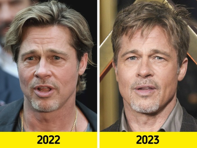 Sự thay đổi ở vùng hàm, cằm cũng làm dấy lên tin đồn Brad Pitt phẫu thuật thẩm mỹ.