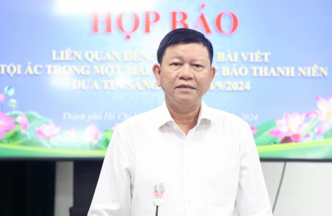 Ông Nguyễn Tăng Minh, Phó giám đốc Sở Lao động, Thương binh và Xã hội TP HCM tại buổi họp báo chiều 4/9. Ảnh: Lê Tuyết