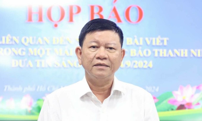 Ông Nguyễn Tăng Minh, Phó giám đốc Sở Lao động, Thương binh và Xã hội TP HCM tại buổi họp báo chiều 4/9. Ảnh:&nbsp;Lê Tuyết