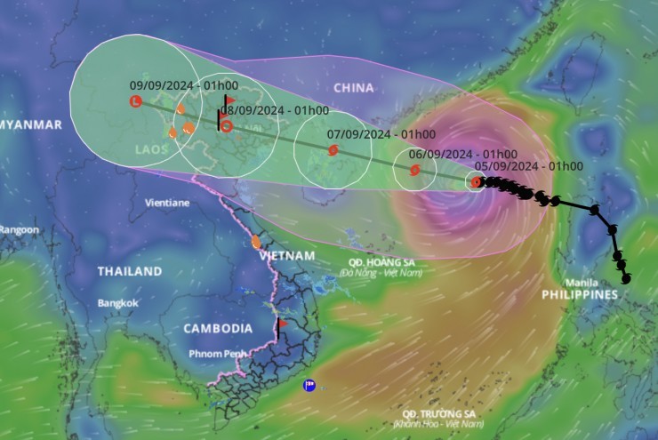 Bão YAGI mạnh lên thành siêu bão trong hôm nay