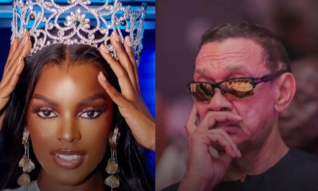 Ông Guy Murray-Bruce - Giám đốc quốc gia Miss Universe Nigeria và đương kim Hoa hậu Hoàn vũ Nigeria 2024 Chidimma Adetshina.