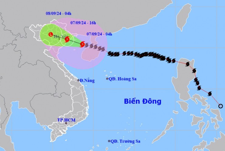 Bão Yagi mạnh cấp 14 cách Quảng Ninh - Hải Phòng 160 km