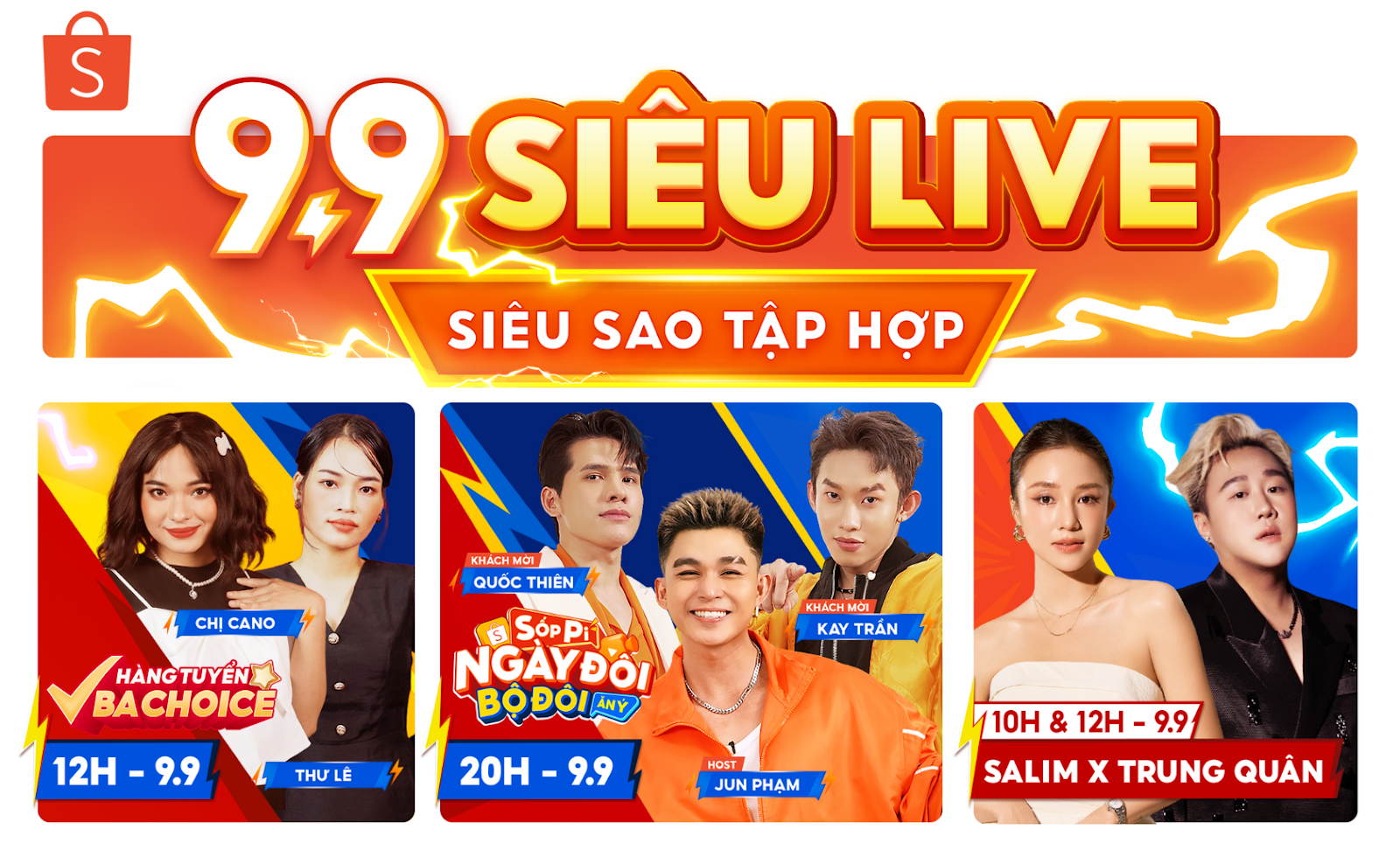 Shopee tiếp tục chiêu đãi người dùng “đại tiệc” livestream mua sắm kết hợp giải trí thú vị với chủ đề “Săn siêu sale - Xem siêu sao” vào dịp 9.9.