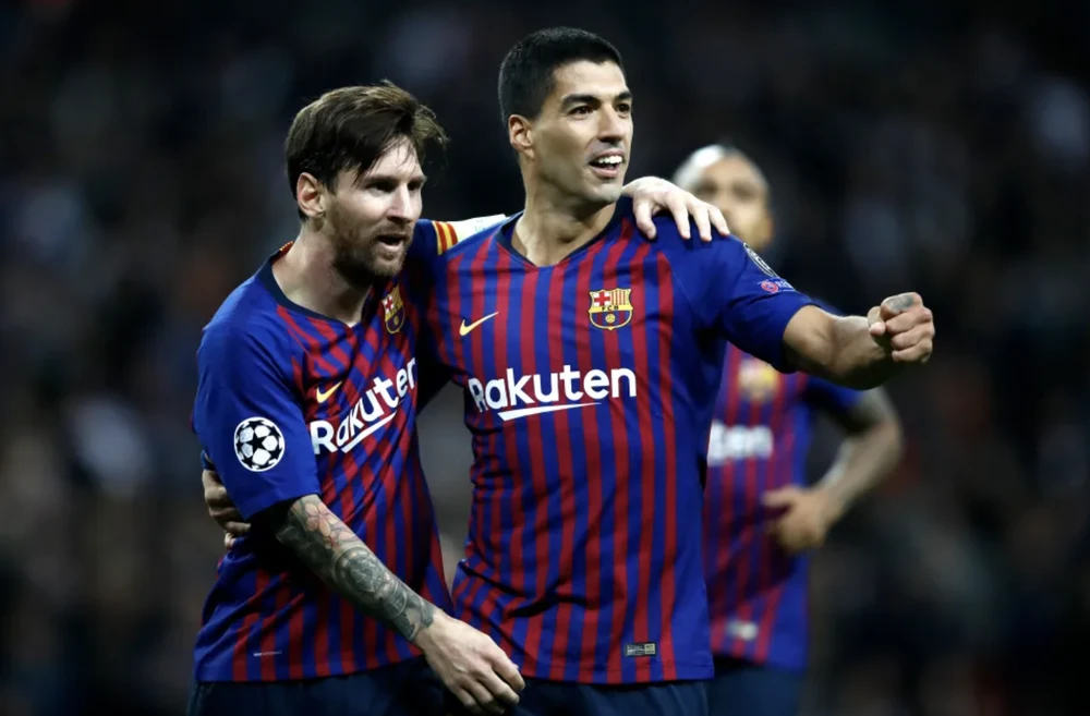 Messi và Suarez trong màu áo Barcelona. ẢNH: GETTY