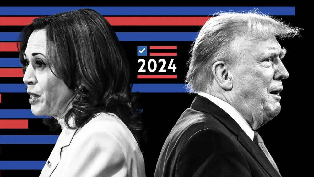 Phó Tổng thống Mỹ Kamala Harris và cựu Tổng thống Mỹ Donald Trump (phải). Ảnh: GETTY IMAGES