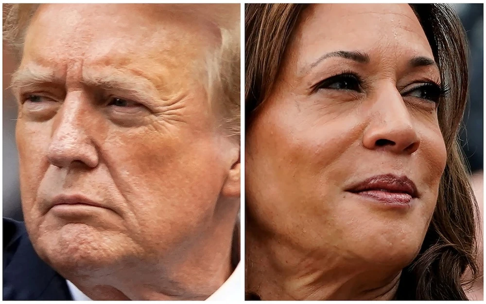 Cựu Tổng thống Mỹ Donald Trump và Phó Tổng thống Mỹ Kamala Harris. Ảnh: REUTERS