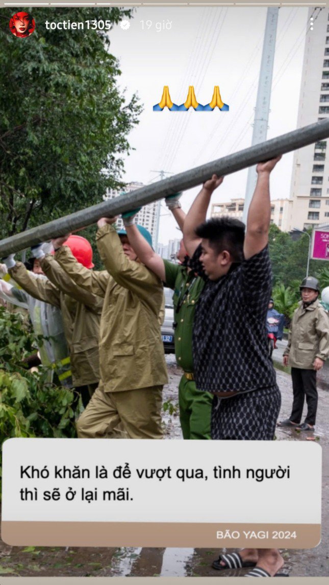  Tóc Tiên hướng về người dân miền Bắc đang vượt qua hậu quả do thiên tai để lại. 