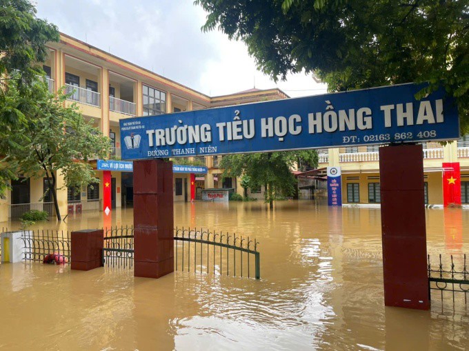  Trường Tiểu học Hồng Thái, TP Yên Bái   hôm 9/9. Ảnh: Thu Trang  