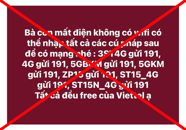 Viettel cảnh báo đây là tin giả.