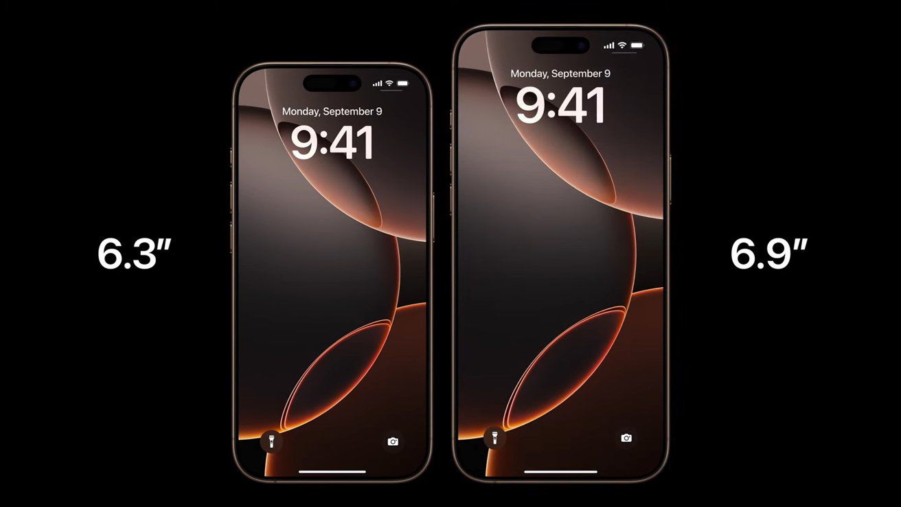 2 screens of the iPhone 16 Pro duo.