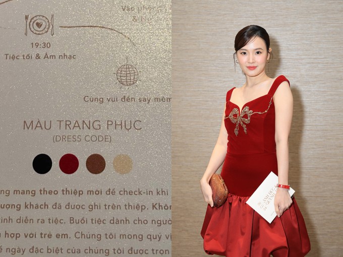 Stylist cho biết Midu mặc đồ đúng quy định dresscode trên thiệp mời. Ảnh: Maison de Bil