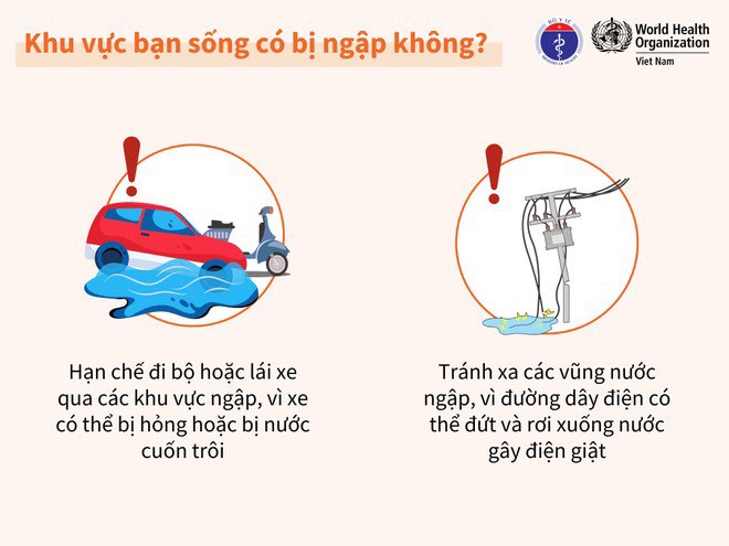 Bộ Y tế khuyến cáo các biện pháp bảo vệ sức khỏe trong và sau ngập lụt - 1