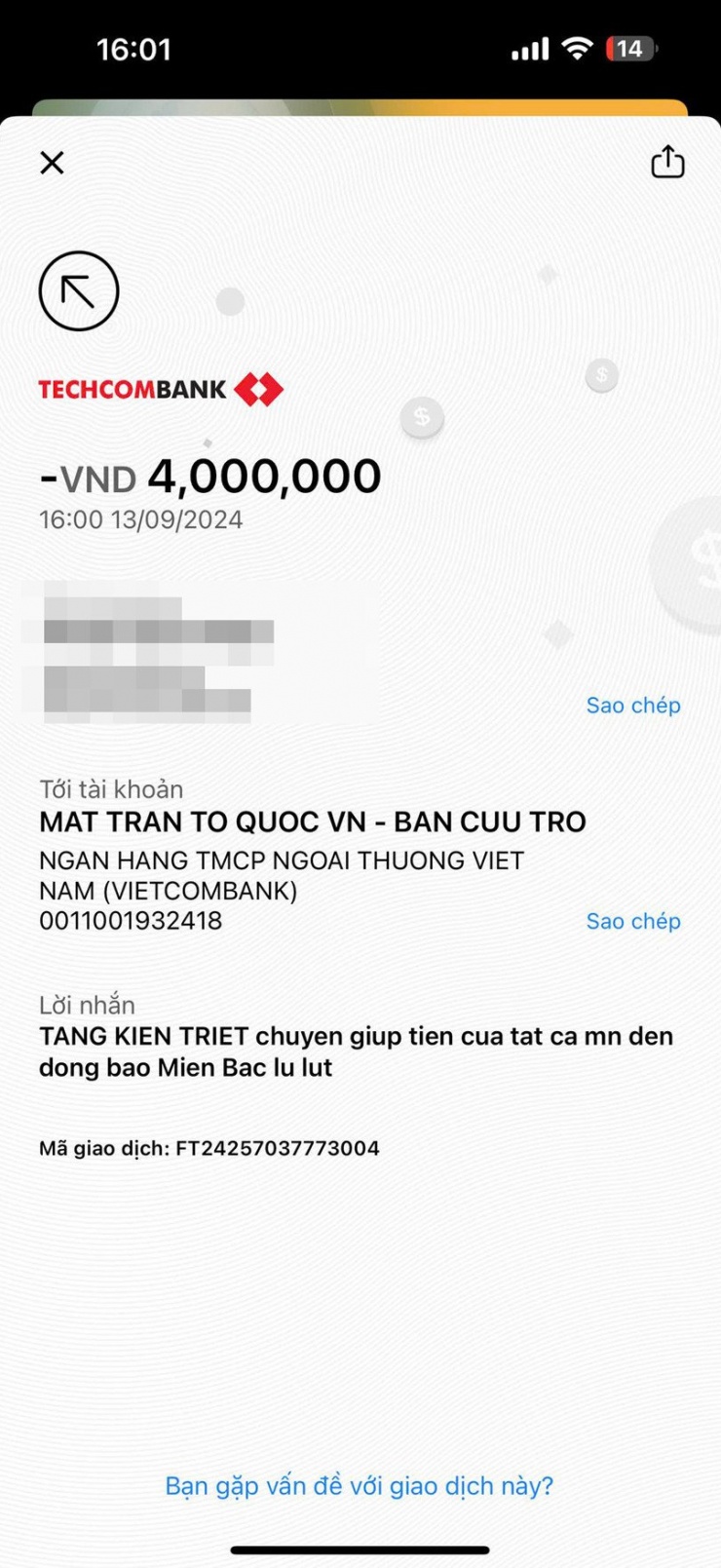 Chàng trai chuyển nhầm tiền nhận bão ‘like’ sau sao kê của MTTQ Việt Nam - 3